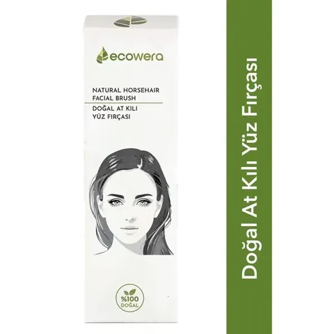 Ecowera فرشاة الوجه من شعر الخيل الطبيعي من إيكويرا