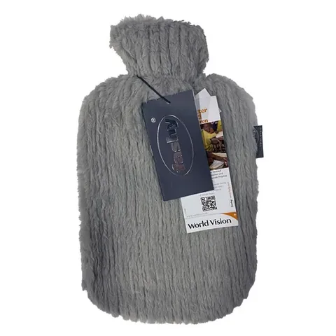 Fashy Thermofor Covered Fur Hot Water Bottle - Gray 2 l