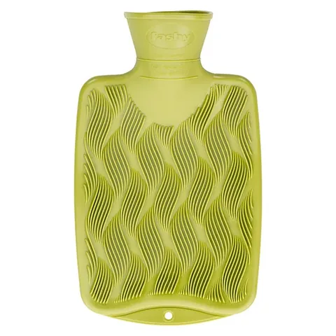 Fashy Children's Wave Pattern Hot Water Bottle - Kiwi Green 0.8 L