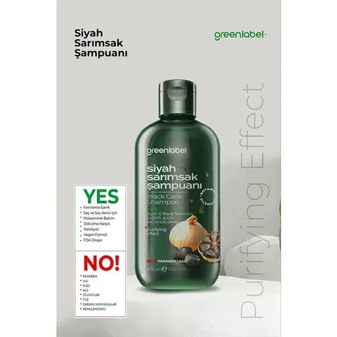 Greenlabel 2 in 1 white And Black Garlic Shampoo 400 ml