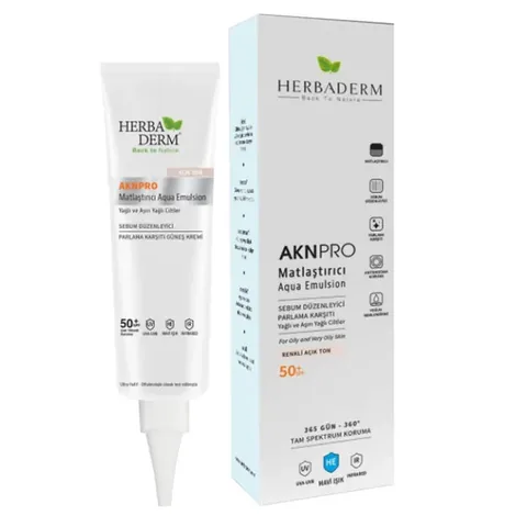 Herbaderm Akn Pro Mattifying Emulsion Spf 50 40 ml - Light Tone