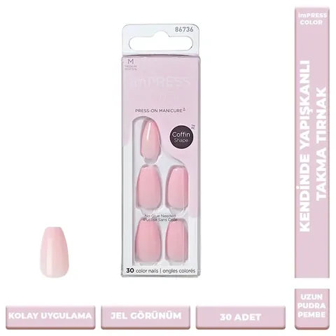 impress Color Medium Coffin Shape Press-on Nails 86736
