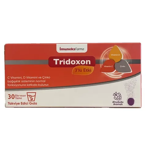 İmuneks Farma Tridoxon Triple Effect Food Supplement 30 effervescent Tablets