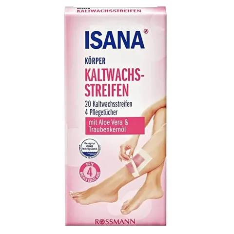Isana 20 pcs Body Cold Wax Strips + 4 pcs Cleansing Wipes