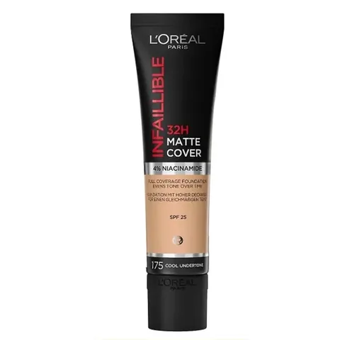 L'Oréal Paris Infaillible 32 h Matte Cover High Coverage Foundation - 175 cool Undertone 30 ml