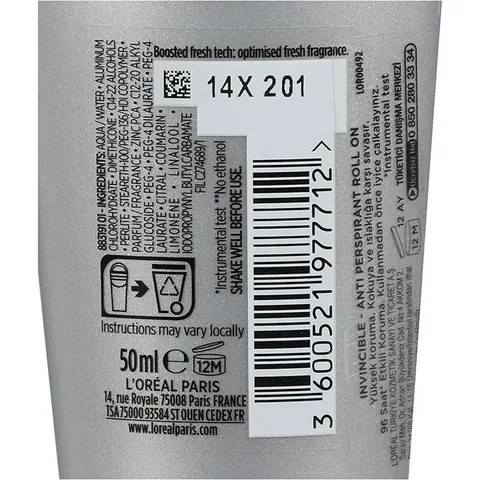 Protection 96H Anti-Transpirant Loreal Men Expert Invincible