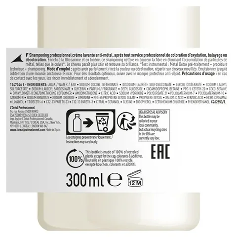 Loreal Professionnel Metal Detox Anti-Metal Purifying Shampoo for Treated and Damaged Hair 300 ml