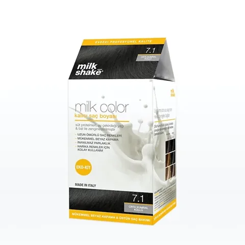 Milk Shake Milk Color Permanent Hair Dye 7.1 - Medium Blonde Ash - Eco Kit