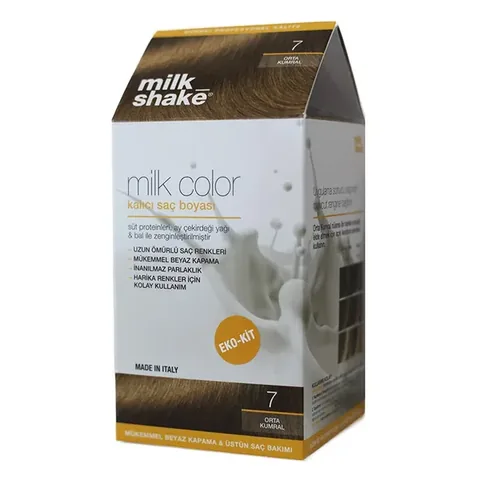 Milk Shake Milk Color Permanent Hair Dye 7 - Medium Blonde - Eco Kit