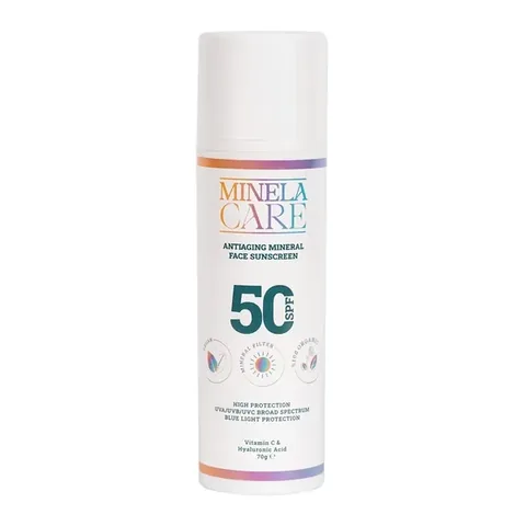 Minela Care Anti-aging Organic Mineral Filter Face Sun Cream Spf50+ 70 gr