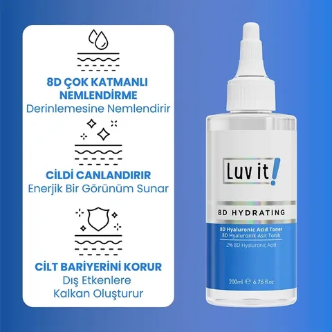 Luv It 8D Hyaluronsäure Feuchtigkeitstoner - 200ml
