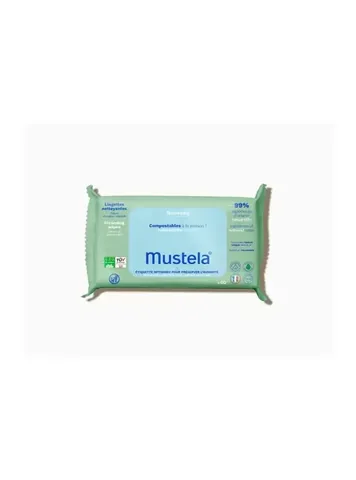 Mustela مناديل مبللة قابلة للتحلل من موستيلا، 60 قطعة
