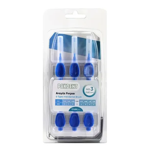 Pakdent Interdental Brush Blue 0,60mm 6 pcs