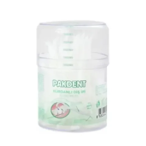 Pakdent Toothpick Dental Floss Cylinder Box 50 Pieces