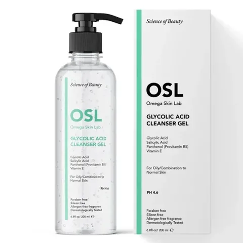 Osl Omega Skin Lab Glycolic Makeup and Face Cleansing Gel 200 ml