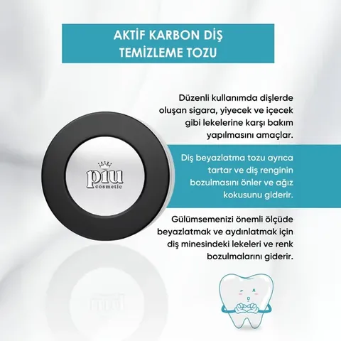 Порошок для чистки зубов с активированным углем Piu Cosmetic 50 мл