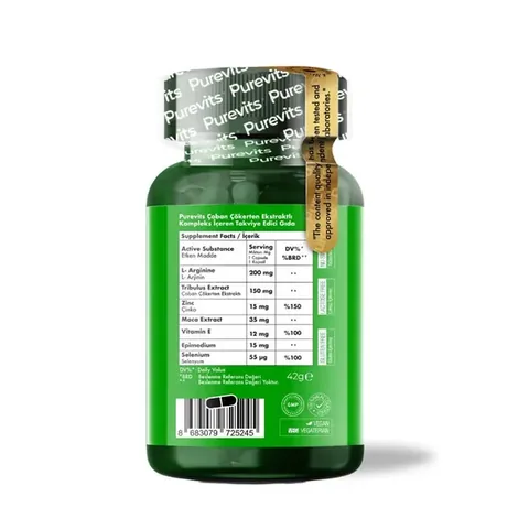 Purevits Tribulus Formen Coplex 60 vegan Capsules