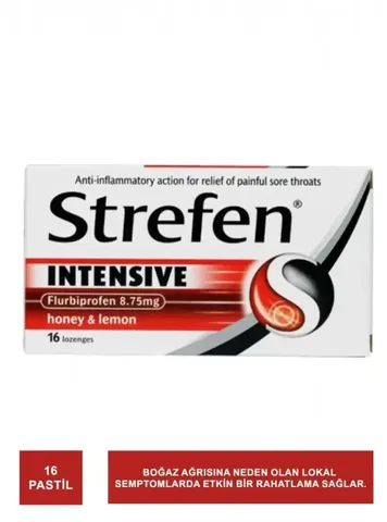 Reckitt Benckiser Strefen Intensive Lemon And Honey Flavored Pastilles 16 pcs