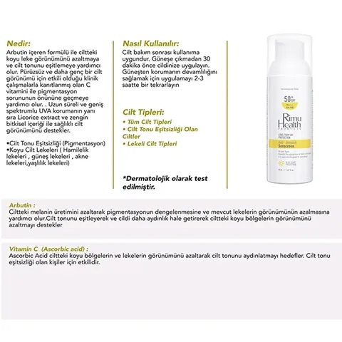 Rimu Health Brightening Sunscreen For Blemished Skin Spf50+ 50 ml