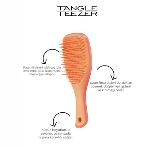 Tangle Teezer The Ultimate Wet Detangler Mini Pink Orange Hair Brush