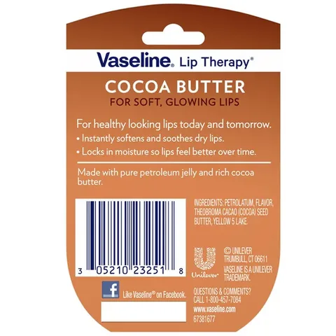 Vaseline Lip Therapy Cocoa Butter Lip Cream 7 g