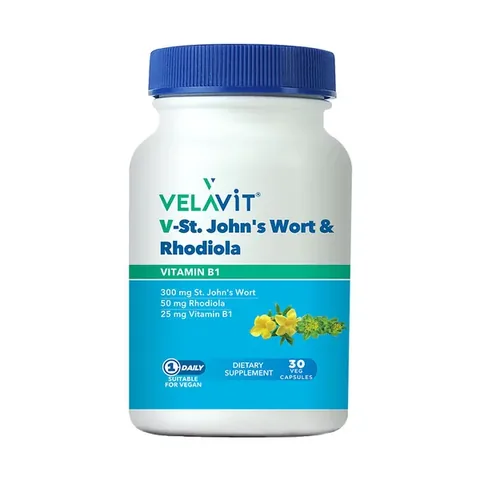 Velavit V-St.Johns Wort Rhodiola Food Supplement 30 Capsules