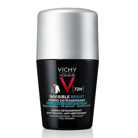 Protection 72h sans traces avec Vichy Homme Invisible Resist