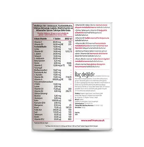 Vitabiotics Wellman 50+ Food Supplement 30 tablets