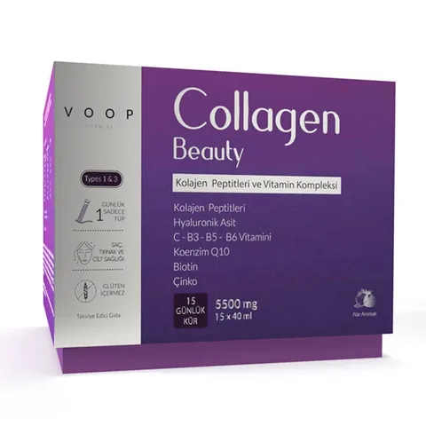 Voop Collagen Beauty Pomegranate Flavored Collagen 5500 mg - 15 liquid Tubes