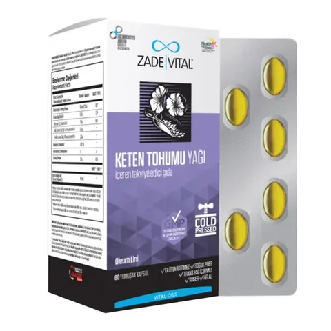Zade Vital Flax Seed Oil 625 mg 60 Capsules