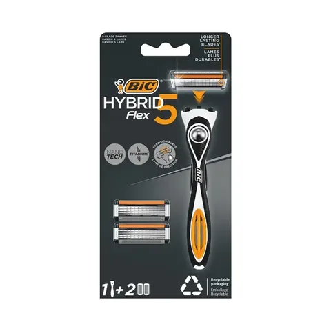 Bic Flex5 hybrid 5 blade 1 handle + 2 cartridge Razor
