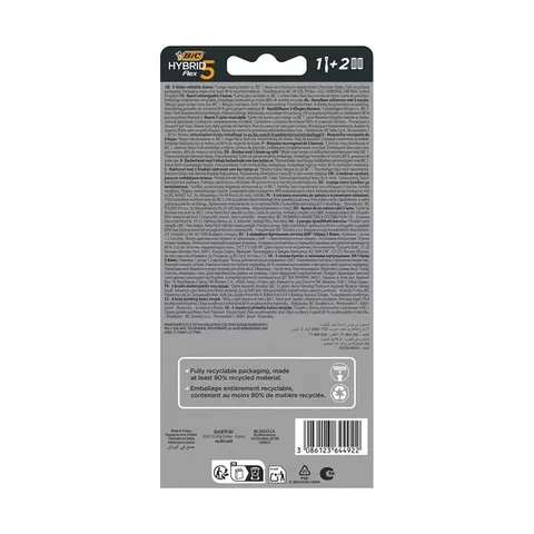 Bic Flex5 hybrid 5 blade 1 handle + 2 cartridge Razor