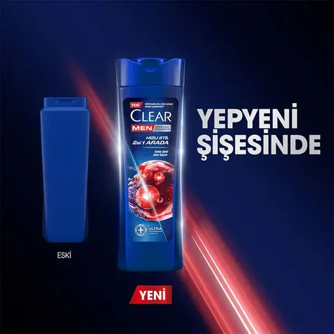 Clear Men Anti-dandruff Shampoo Quick Style 2 in 1 easy To Shape Hair 350 ml