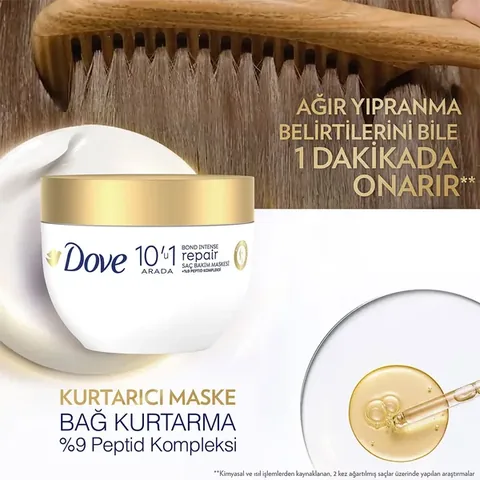 Dove 10 in 1 hair Care Mask Bond Intense Repair + Peptide Complex 265 ml