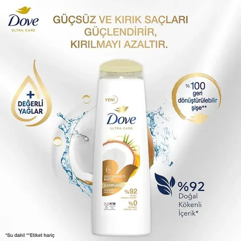 Dove Ultra Care Hair Care Shampoo Strengthening Care Coconut Oil 400 ml