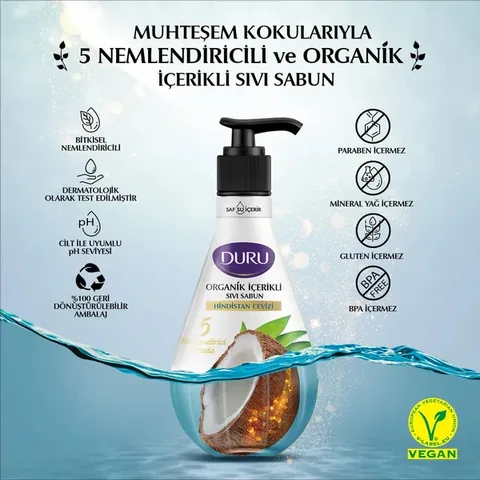 Duru Bio Kokosnuss-Olivenöl Flüssigseife 500ml