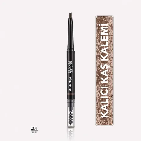 Flormar Angled Eyebrow Pencil With Angled Tip And Bristle Brush 001 beige