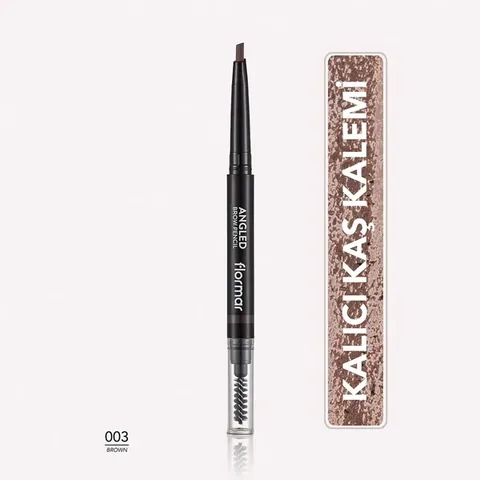 Flormar Angled Eyebrow Pencil With Angled Tip And Bristle Brush 003 brown