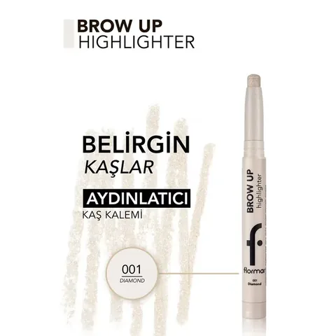 Flormar Brow Up Soft Texture &amp; Intense Shine Lift Under Eyebrow Highlighting Pencil 001 diamond
