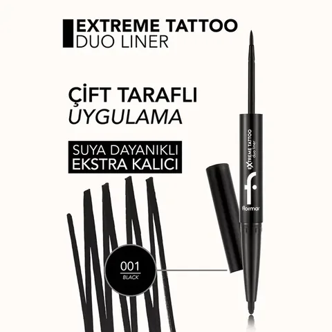 Flormar Extreme Tattoo Duo Eyeliner &amp; Gel Eyeliner 001 black