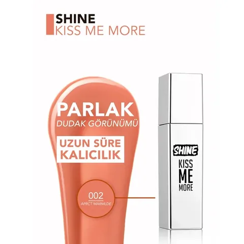 Flormar Shine Kiss Me More Long Lasting &amp; Shiny Finish Liquid Lipstick 002 aprct Marmlde