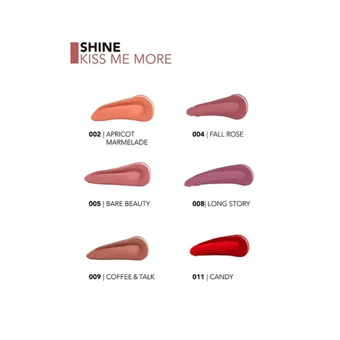 Flormar Shine Kiss Me More Long Lasting &amp; Shiny Finish Liquid Lipstick 009 coffe &amp; Talk