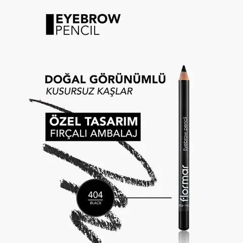 Flormar Soft Tip And Blending Brush Eyebrow Pencil 404 black