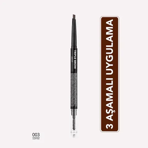 Flormar Triple Brow Brush And Powder Head Eyebrow Pencil 003 coffee