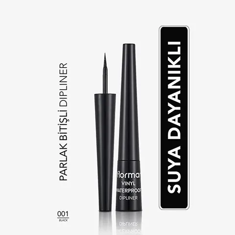 Flormar Vinyl Waterproof Intense Pigment And Shiny Finish Dipliner 001 black