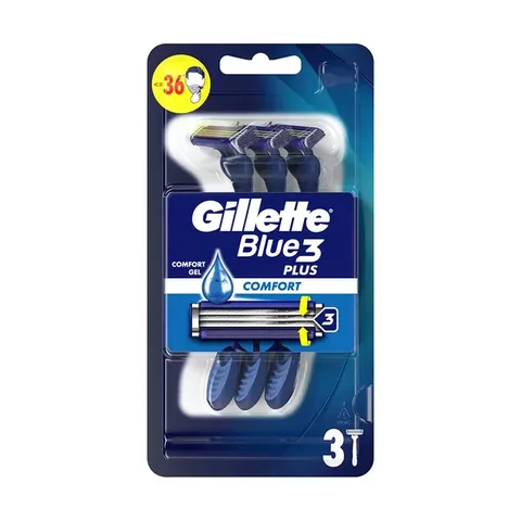 Gillette ماكينة حلاقة جيليت بلو 3 للاستخدام مرة واحدة عبوة من 3 قطع