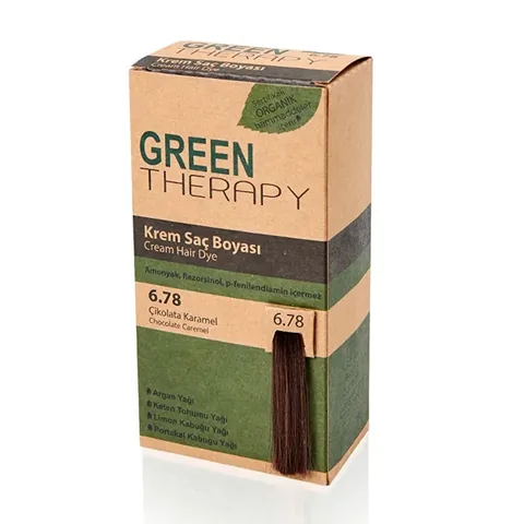 Green Therapy Cream Hair Dye 6.78 chocolate Caramel
