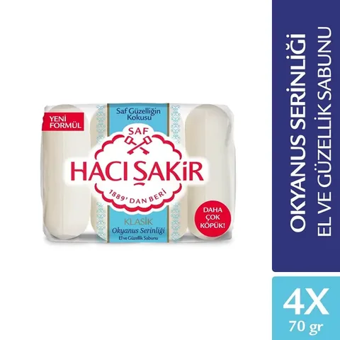 صابون هاسيساكير كلاسيك انتعاش المحيط 4 × 70 غرام Hacı Şakir