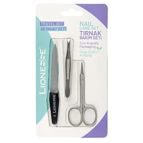 Lionesse Triple Personal Care Set 7912 (rasp - Scissors - Tweezers)