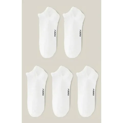 Ozzy Socks Men's 5-pack Seamless Cotton Ankle Socks White 40/44